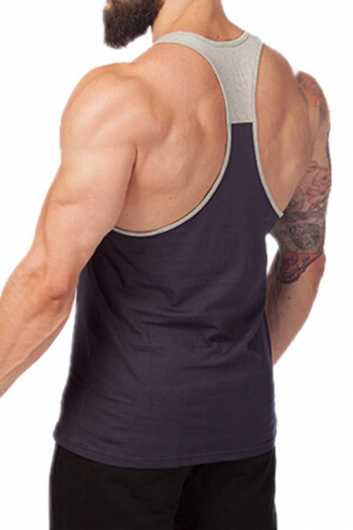 Pandapang Mens All-Match Racerback Solid Color Fitness Cotton Sports Tanks 