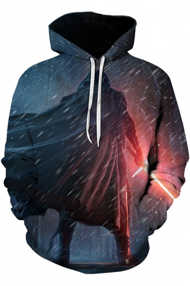 Star Wars Cool Rain Figure 3D Printed Long Sleeve Sport Loose Drawstring Hoodie