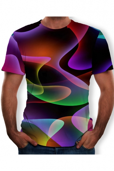 Summer Unique Colorful 3D Printed Short Sleeve T-Shirt
