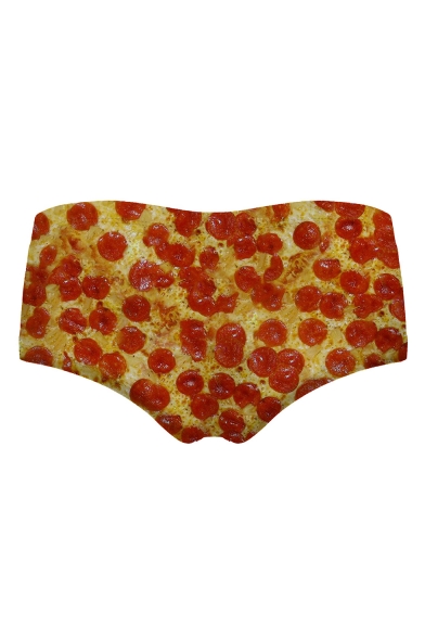Womens New Fashion Pizza Slut 3D Printed Sexy Panty Shorts