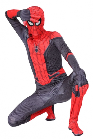 Hot Popular 3D Cosplay Costume Spider Far From Home Red Slim Fitted Tight Bodysuit Jumpsuits