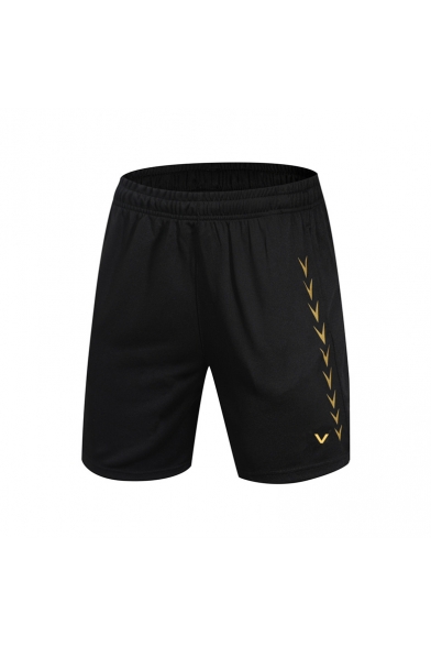 Men's Summer Trendy Arrow Logo Printed Elastic Waist Relaxed Sports Sweat Shorts