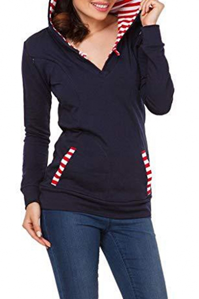 New Fashion Trendy Striped Printed Long Sleeve Zipper Front Marternity Nursing Hoodie
