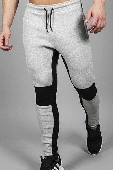 Fashion Colorblocked Drawstring Waist Skinny-fit Sport Joggers SweatPants