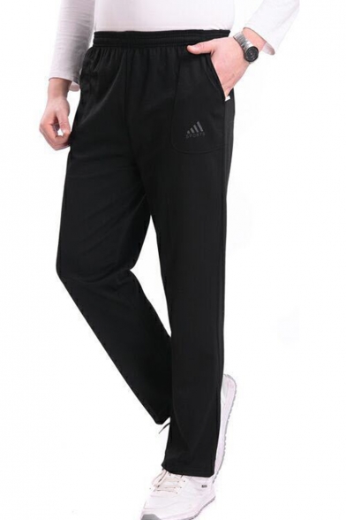 Fashion Logo Printed Elastic Waist Men's Casual Straight Relaxed Sports Sweatpants