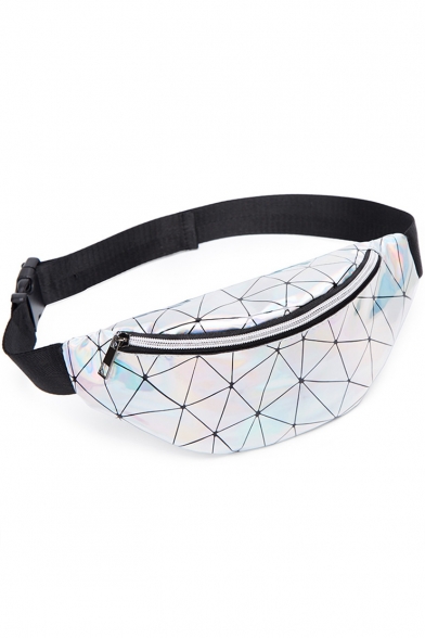 Hot Fashion Geometric Luminous Printed Laser Belt Pouch Bag 30*8*13 CM