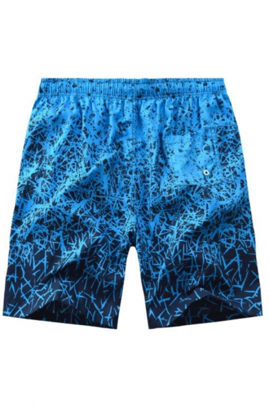 Men's Fashion Pattern Quick Drying Breathable Cloth Drawstring Waist Beach Shorts Swim Trunks