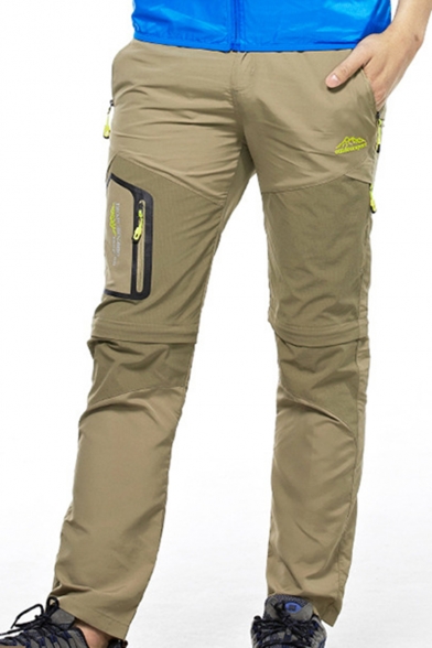 Men's Outdoor Fashion Letter Printed Zipped Pocket Waterproof Quick-drying Sports Hiking Pants