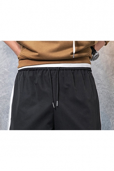 Men's Popular Fashion Colorblock Letter EVERMINND Printed Buckle Strap Flap Pocket Drawstring Cargo Pants