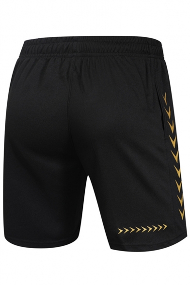 Men's Summer Trendy Arrow Logo Printed Elastic Waist Relaxed Sports Sweat Shorts