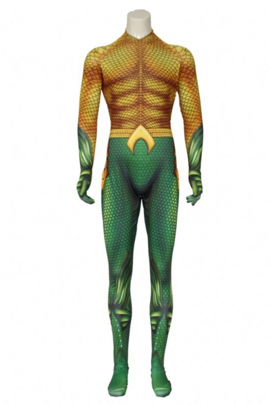 Popular Colorblock Cosplay Costume Battle Suit Slim Fitted Bodysuit Jumpsuits