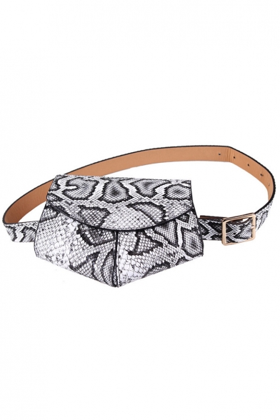 Women's Stylish Snakeskin Pattern PU Leather Belt Purse 13*18 CM