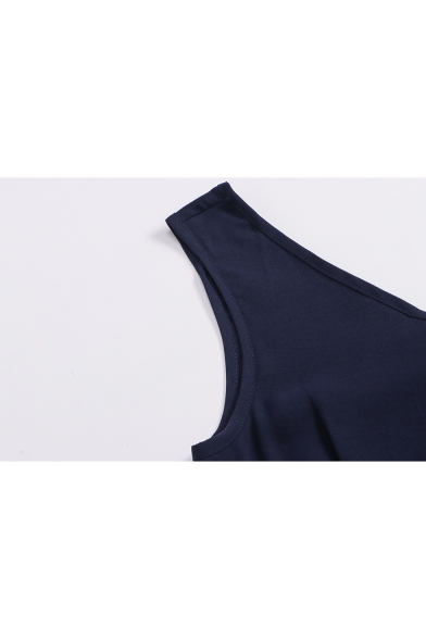 Womens Simple Plain Plunge V-Neck Tie Waist Button Front Casual Loose Wide-Leg Jumpsuit