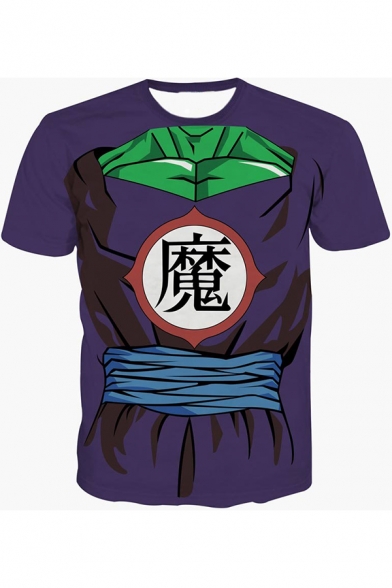 Comic Monster Cosplay Costume Purple Short Sleeve Casual T-Shirt