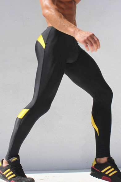 Men's Fashion Colorblock Printed Fitness Bodybuilding Pants