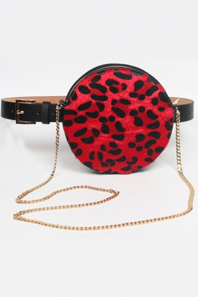 New Fashion Snakeskin Pattern Chain Strap Round Waist Belt Bag 16*16 CM