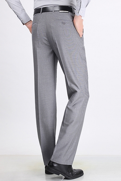 Stylish Basic Simple Plain Men's Cotton Business Dress Pants