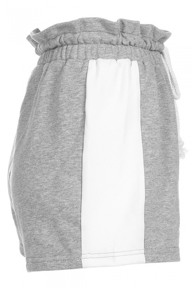 Summer Stylish Two-Tone Color Block Drawstring Waist Pull-On Shorts Sweat Shorts