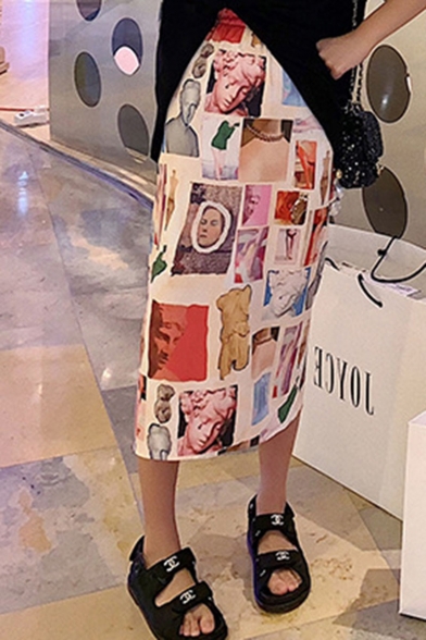 Summer Womens Hot Stylish High Waist Figure Printed Mini A-Line Skirt