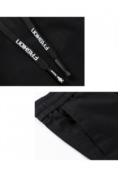 Guys New Stylish Colorblock Flap Pocket Side Drawstring Waist Elastic Cuffs Casual Cotton Cargo Pants