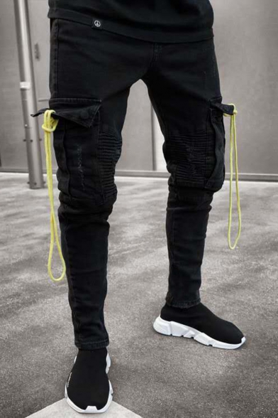 flap pocket cargo jeans