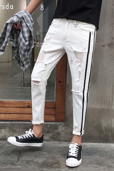 white side stripe jeans mens