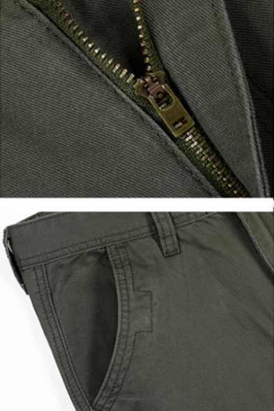 Men's Popular Fashion Solid Color Multi-pocket Straight Tactical Cargo Pants