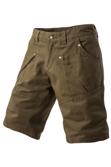 Men's Summer New Stylish Solid Color Casual Cargo Shorts