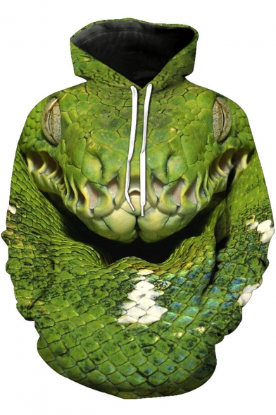 New Stylish Funny Green Frog Printed Long Sleeve Unisex Loose Fit Drawstring Hoodie