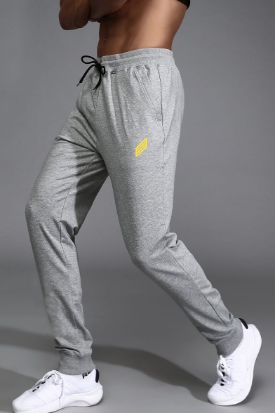 Men's Fashion Letter BEST-FIT Stripe Printed Drawstring Waist Casual Warm Sports Sweatpants