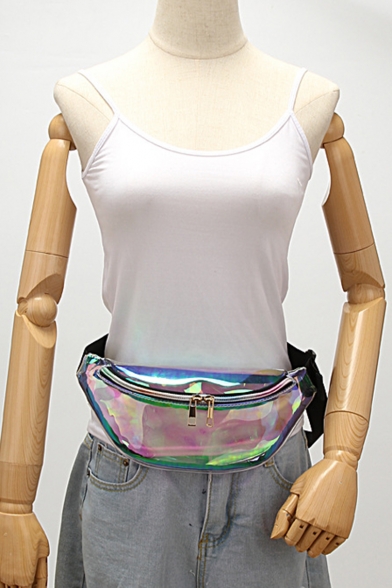 New Trendy Solid Color Multifunctional Transparent Laser Beach Bag PVC Belt Bag 29*11.5*7 CM