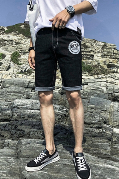 cuffed jean shorts mens