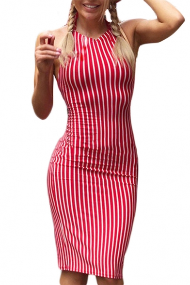 vertical striped bodycon dress