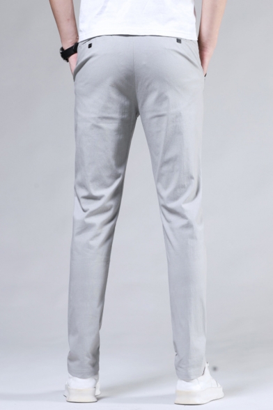 Fashion Colorblock Patched Side Slim Fitted Casual Dress Pants for Men