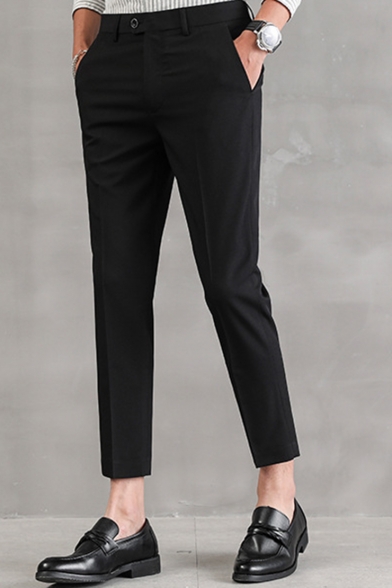 mens slim cropped dress pants