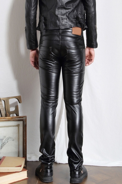 mens super skinny leather pants