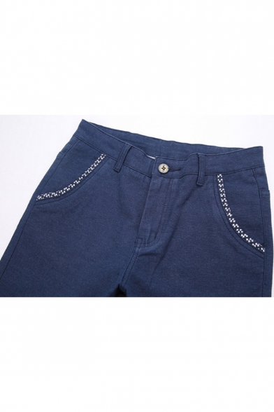 Men's Fashion Classic Simple Plain Slim Fit Business Casual Dress Pants