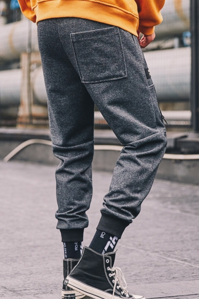 Men's New Stylish Letter Ribbon Patchwork Casual Tapered Track Pants