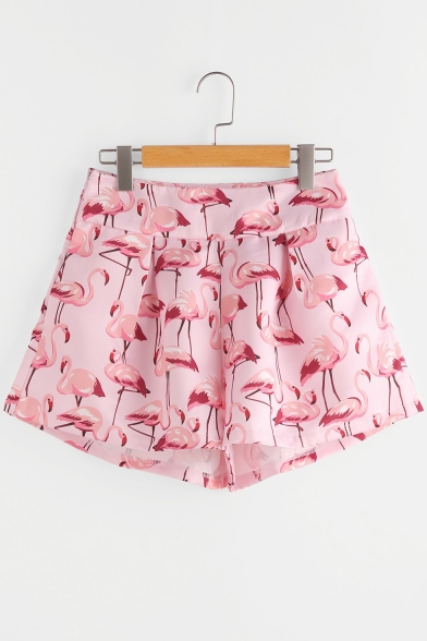 pink flamingo women's shorts