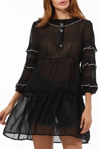 chiffon sheer dress