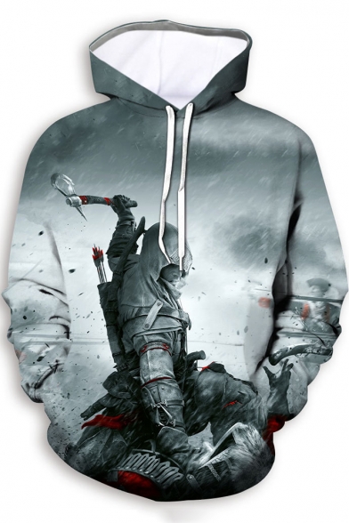 Fashion Cool 3D Comic Character Pattern Long Sleeve Sport Casual Hoodie