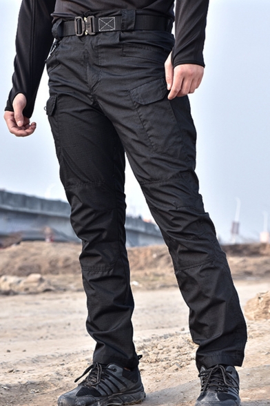 Men's Simple Fashion Solid Color Multi-pocket Tactical Cargo Pants