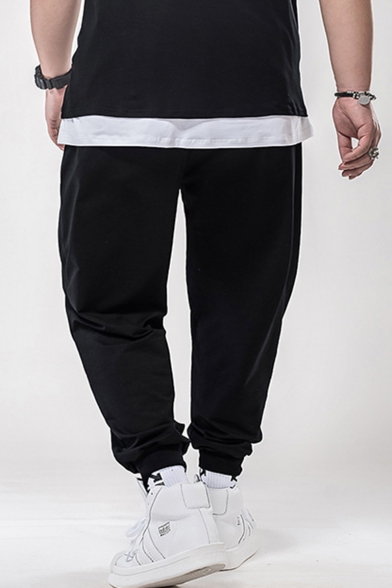 Men's Trendy Chinese Letter Cloud Printed Loose Fit Casual Sports Sweatpants