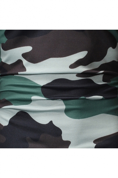 Mens New Fashion Camouflage Printed Short Sleeve Slim Polo Shirt