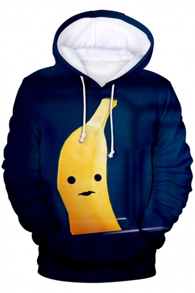 Funny Cartoon Banana 3D Printing Long Sleeve Pullover Unisex Hoodie