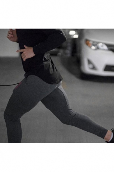 Men's New Fashion Simple Plain Zipped Pocket Drawstring Waist Casual Cotton Sports Joggers Sweatpants