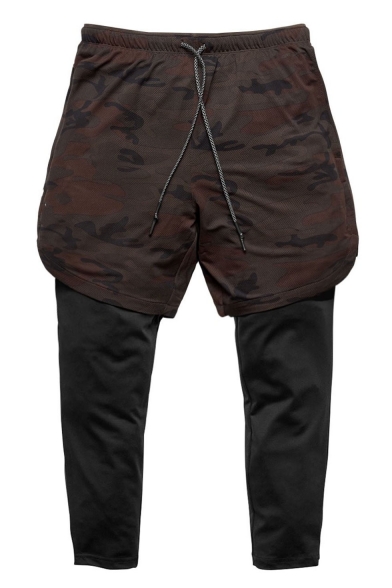 Men's New Stylish Cool Camouflage Printed Double Layer Quick-drying Sports Sweatpants