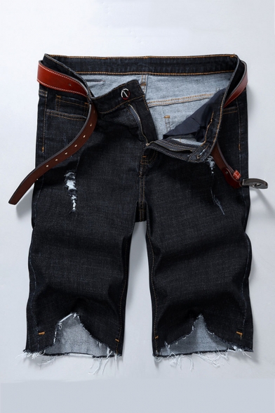 mens black cut off jeans