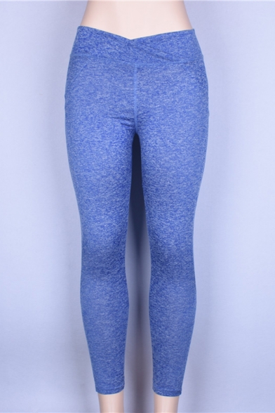 New Arrival Simple Plain Fitted Stretch Yoga Legging Pants