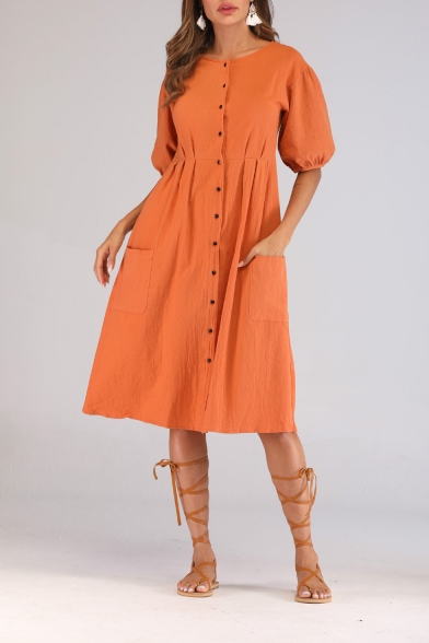 orange holiday dress